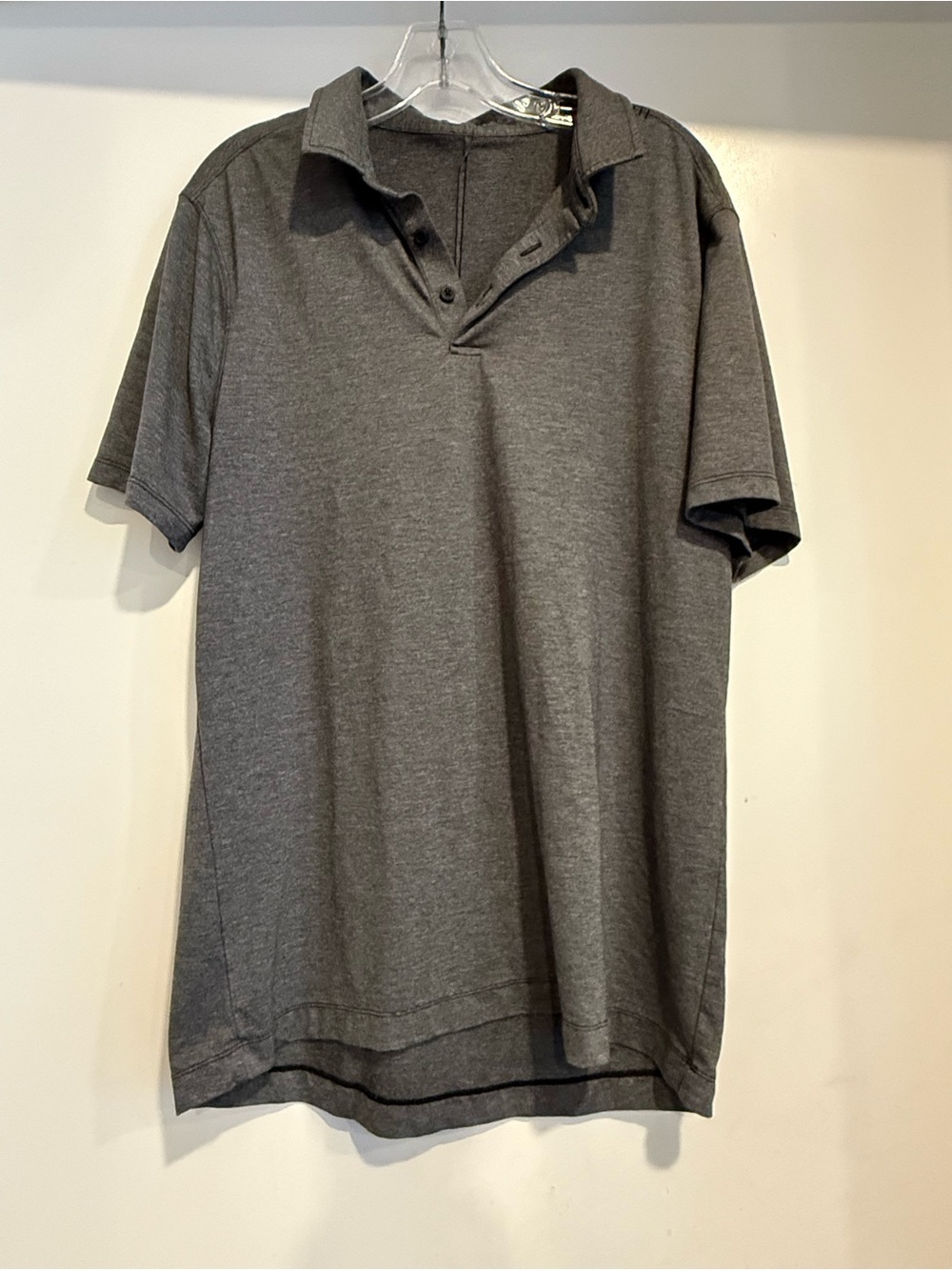 Lululemon Evolution Short Sleeve Polo Gray Shirt Size Medium